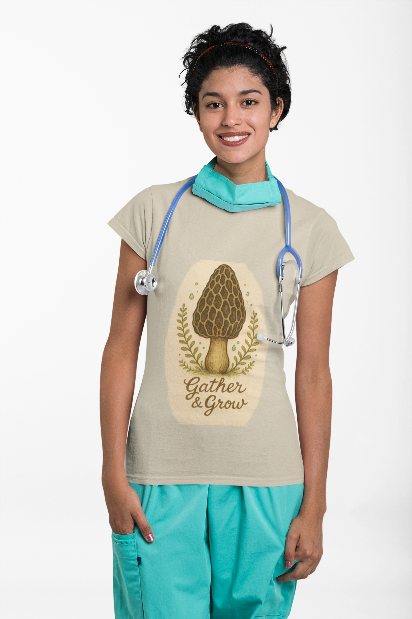 Nature-Inspired Unisex Heavy Cotton Tee, Ideal for Mushroom Lovers, Gifts for Nature Enthusiasts, Gather & Grow T-Shirt