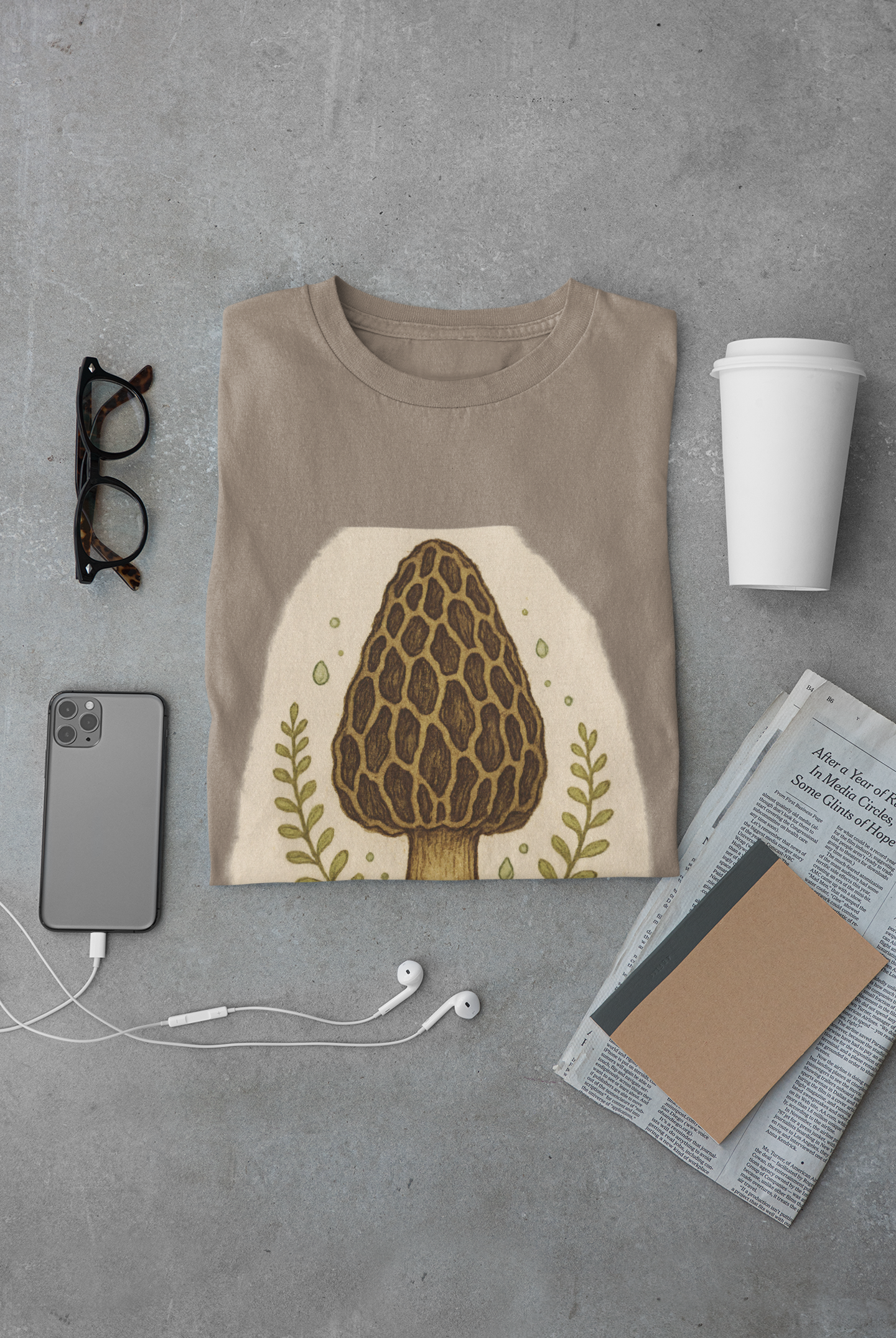 Nature-Inspired Unisex Heavy Cotton Tee, Ideal for Mushroom Lovers, Gifts for Nature Enthusiasts, Gather & Grow T-Shirt