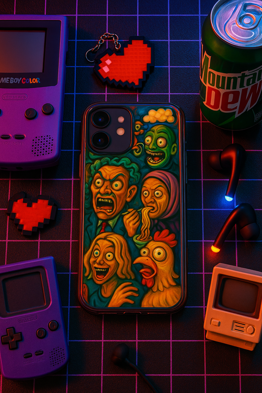 Phone Case, Italian Brainrot Meme Mashup Trend Insight Design, Tung Tung Sahur, Bombardino Crocodilo, Absurdist Humor, Gen Z, The Times of