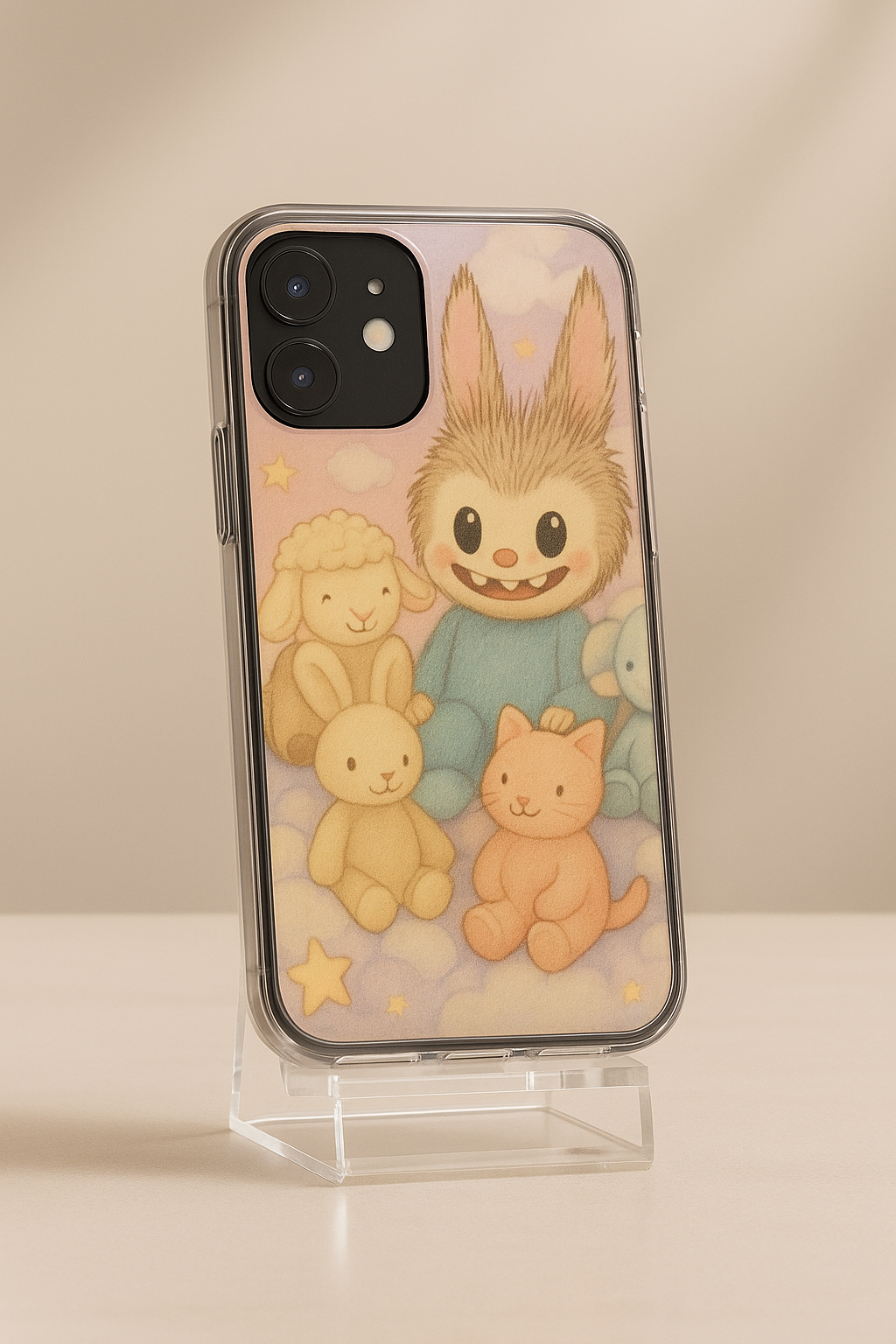 Cute Animal Clear Cases for Kids, Fun and Whimsical Phone Cases, Unique Gift for Children, Pastel Aesthetic, Birthday Present