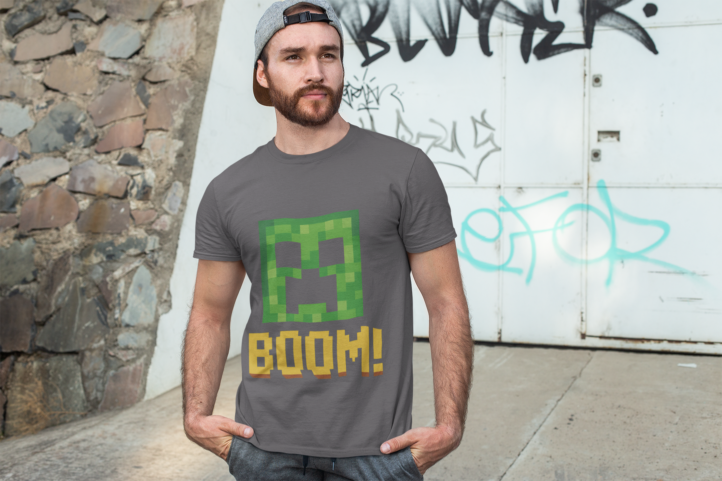 Minecraft Creeper Boom Unisex Softstyle T-Shirt
