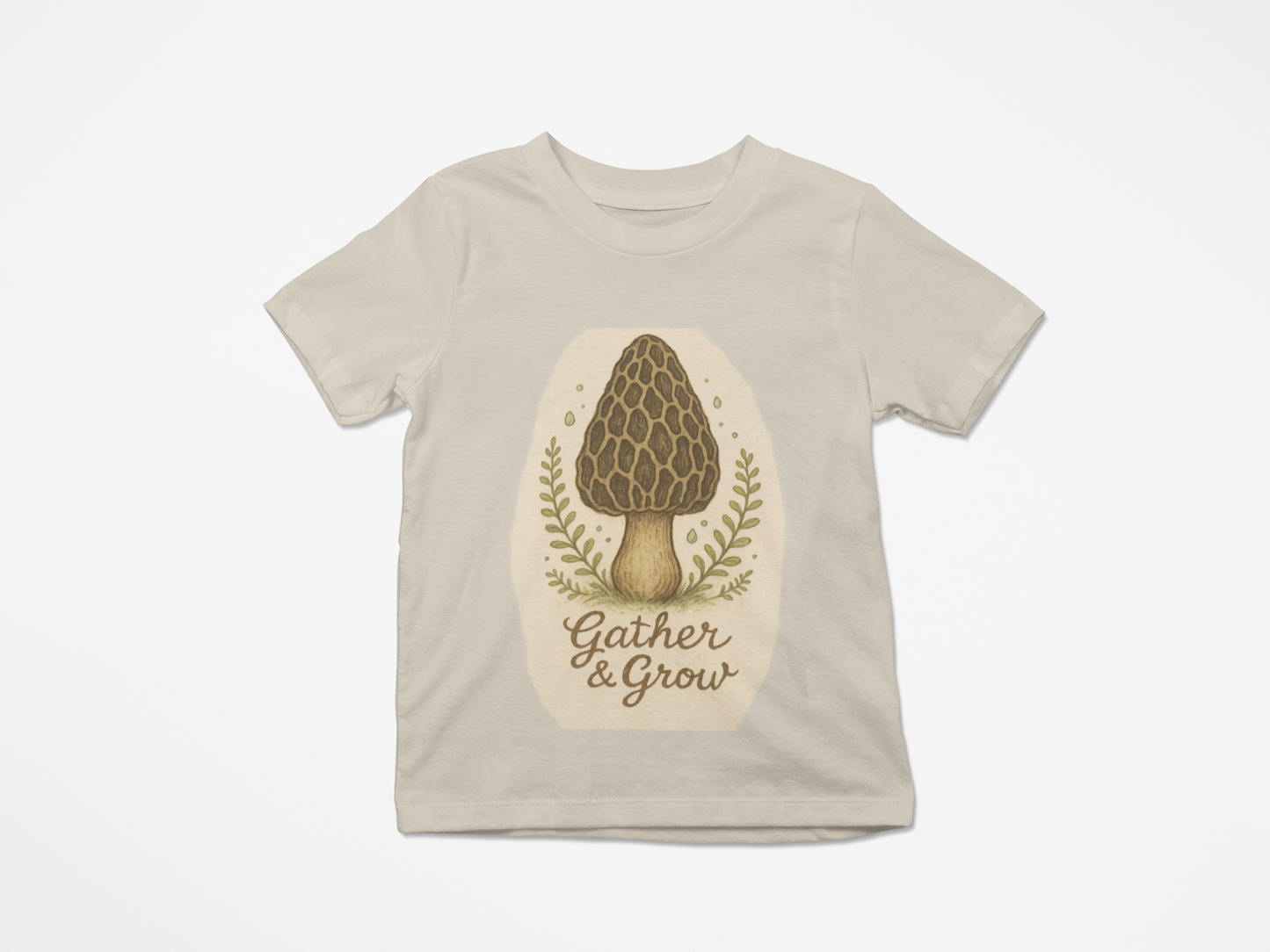 Nature-Inspired Unisex Heavy Cotton Tee, Ideal for Mushroom Lovers, Gifts for Nature Enthusiasts, Gather & Grow T-Shirt