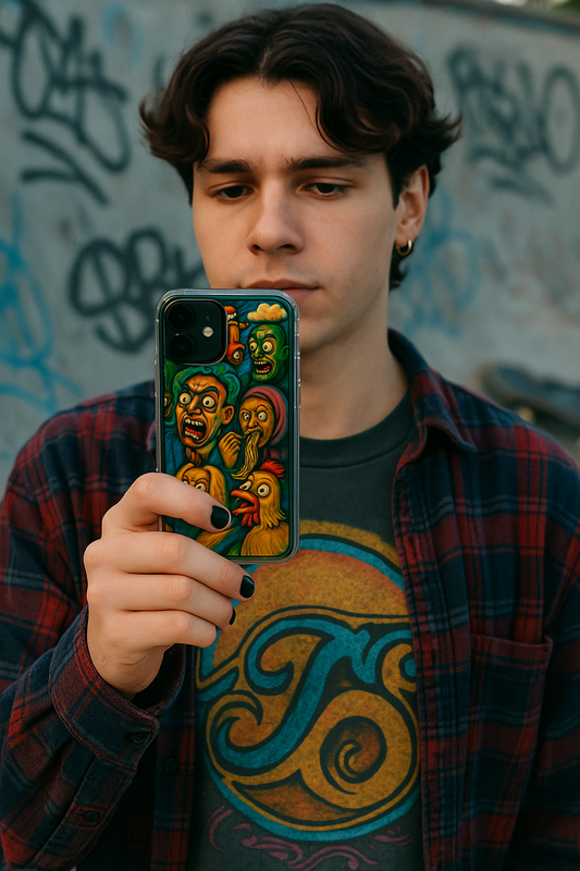 Phone Case, Italian Brainrot Meme Mashup Trend Insight Design, Tung Tung Sahur, Bombardino Crocodilo, Absurdist Humor, Gen Z, The Times of