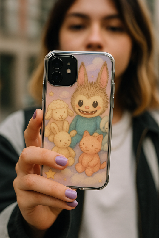 Cute Animal Clear Cases for Kids, Fun and Whimsical Phone Cases, Unique Gift for Children, Pastel Aesthetic, Birthday Present